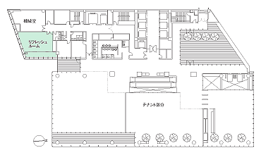 ヒルトンプラザウエスト6階平面 縮尺1/800